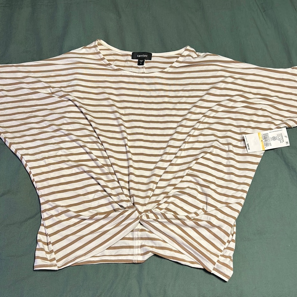 NWT Karen Kane women’s striped batwing twist front size small